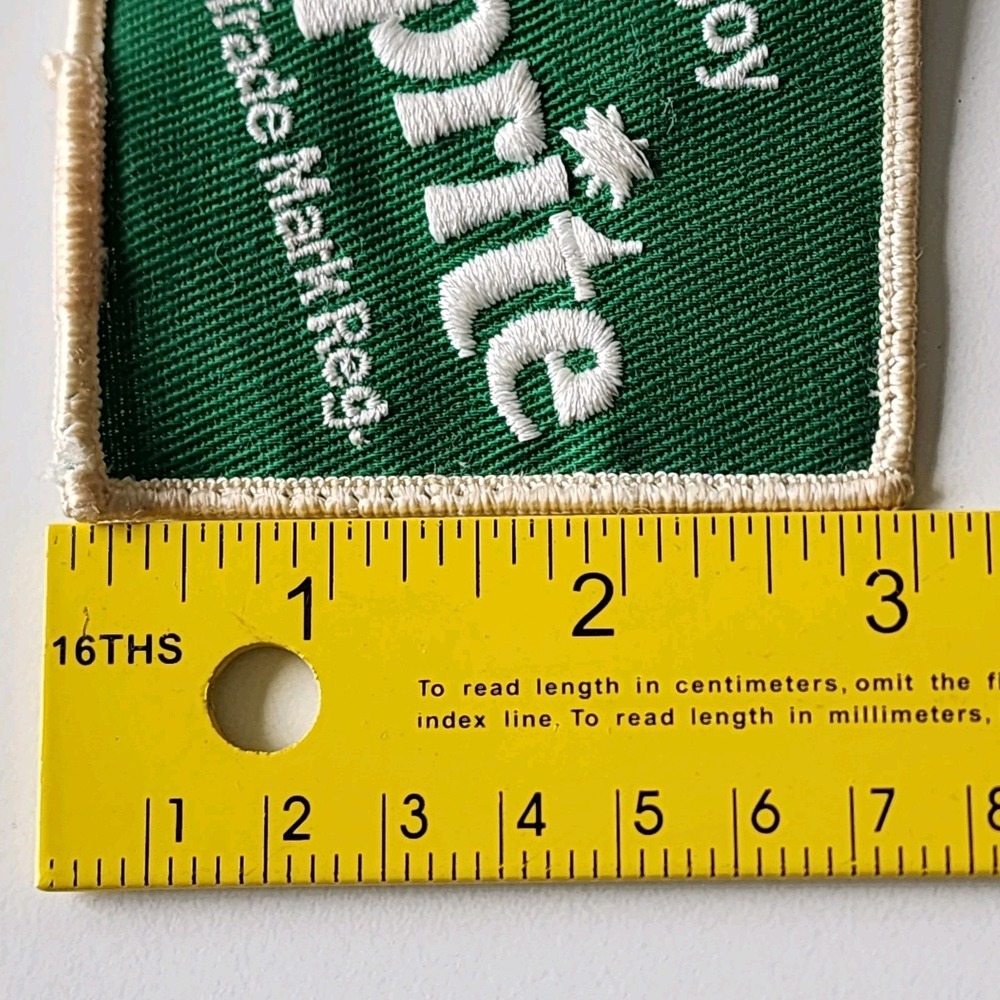 Vintage Enjoy Sprite Patch Green White Square Logo Trade Mark Registered Used - Picture 6 of 7
